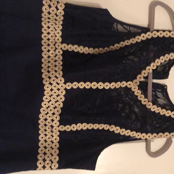 Lilly Pulitzer - navy  and gold  dress - Picture 2 of 4